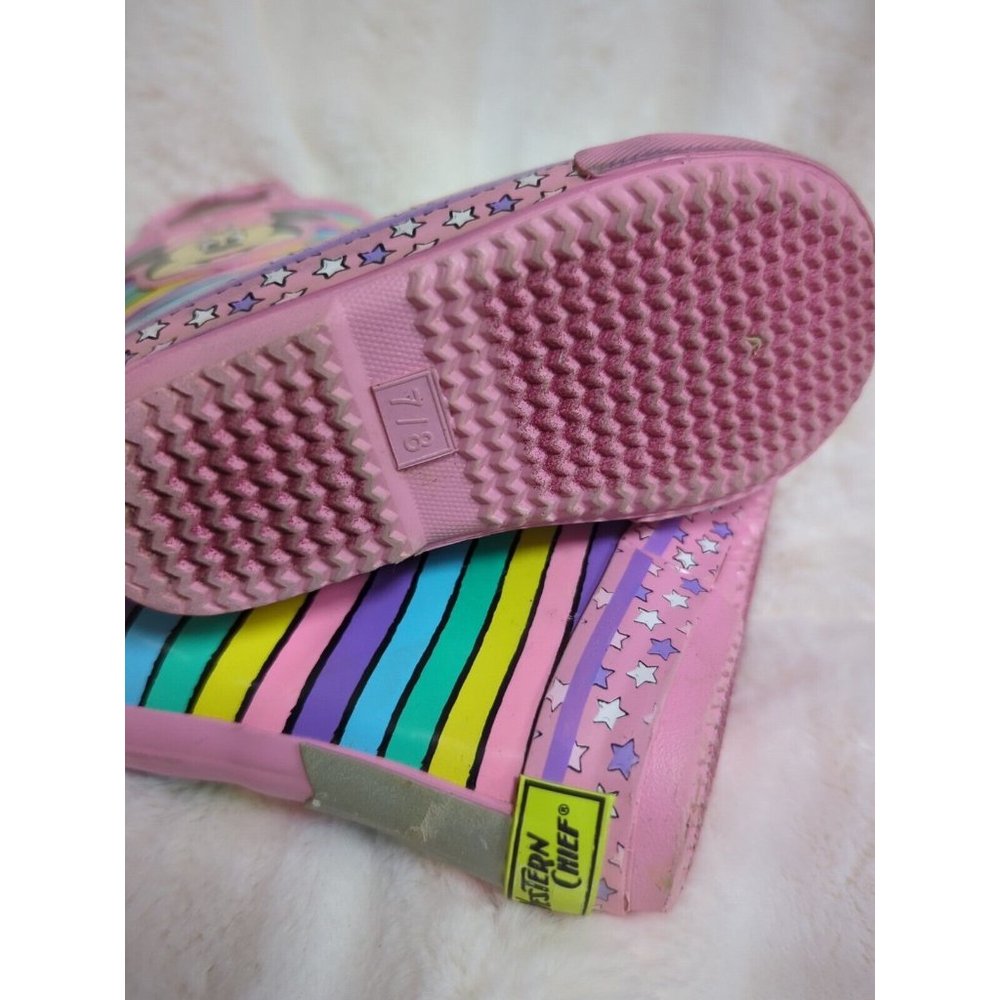 Western Chief Minnie Mouse Boots Girls Sz 7/8 fur‎ lined rain Pink - Picture 6 of 6
